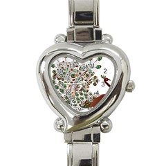 Peacock Graceful Bird Animal Heart Italian Charm Watch by Wegoenart