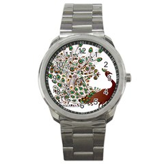 Peacock Graceful Bird Animal Sport Metal Watch by Wegoenart