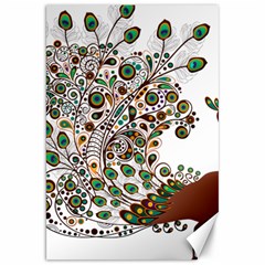 Peacock Graceful Bird Animal Canvas 20  X 30  by Wegoenart