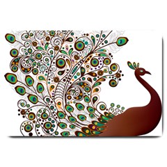 Peacock Graceful Bird Animal Large Doormat  by Wegoenart