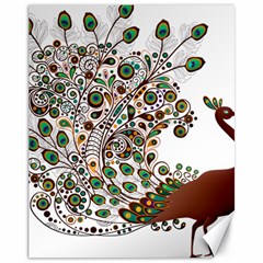 Peacock Graceful Bird Animal Canvas 11  X 14  by Wegoenart