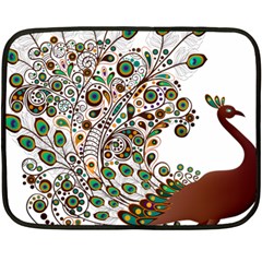 Peacock Graceful Bird Animal Double Sided Fleece Blanket (mini)  by Wegoenart