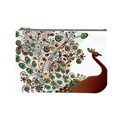 Peacock Graceful Bird Animal Cosmetic Bag (large) by Wegoenart