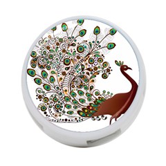 Peacock Graceful Bird Animal 4-port Usb Hub (two Sides) by Wegoenart