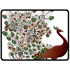 Peacock Graceful Bird Animal Fleece Blanket (large)  by Wegoenart