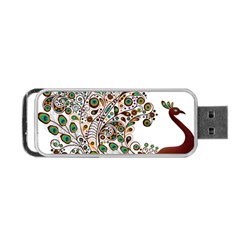 Peacock Graceful Bird Animal Portable Usb Flash (one Side) by Wegoenart