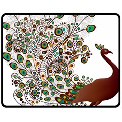 Peacock Graceful Bird Animal Double Sided Fleece Blanket (medium)  by Wegoenart