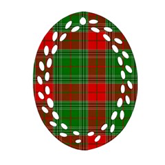 Lumberjack Plaid Buffalo Plaid Oval Filigree Ornament (two Sides)