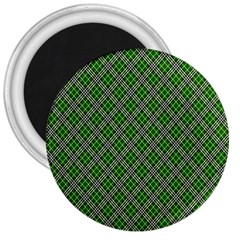 Lumberjack Plaid Buffalo Plaid Green White 3  Magnets by Wegoenart