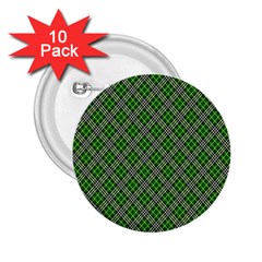 Lumberjack Plaid Buffalo Plaid Green White 2 25  Buttons (10 Pack)  by Wegoenart