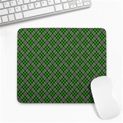 Lumberjack Plaid Buffalo Plaid Green White Large Mousepads by Wegoenart