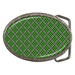 Lumberjack Plaid Buffalo Plaid Green White Belt Buckles