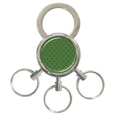 Lumberjack Plaid Buffalo Plaid Green White 3-ring Key Chains by Wegoenart