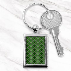 Lumberjack Plaid Buffalo Plaid Green White Key Chains (rectangle)  by Wegoenart