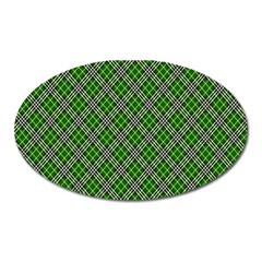 Lumberjack Plaid Buffalo Plaid Green White Oval Magnet by Wegoenart