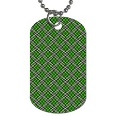 Lumberjack Plaid Buffalo Plaid Green White Dog Tag (One Side)