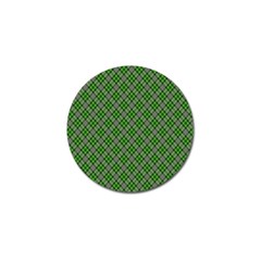 Lumberjack Plaid Buffalo Plaid Green White Golf Ball Marker by Wegoenart