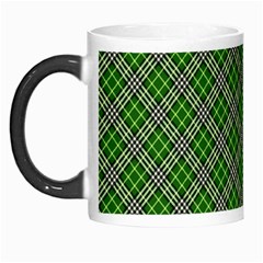 Lumberjack Plaid Buffalo Plaid Green White Morph Mugs by Wegoenart