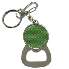 Lumberjack Plaid Buffalo Plaid Green White Bottle Opener Key Chains by Wegoenart