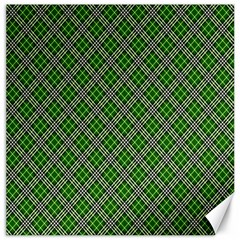 Lumberjack Plaid Buffalo Plaid Green White Canvas 12  x 12 