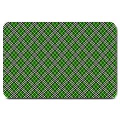 Lumberjack Plaid Buffalo Plaid Green White Large Doormat 