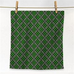 Lumberjack Plaid Buffalo Plaid Green White Face Towel by Wegoenart