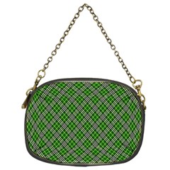 Lumberjack Plaid Buffalo Plaid Green White Chain Purse (Two Sides)