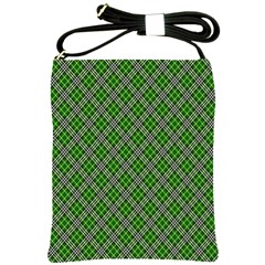 Lumberjack Plaid Buffalo Plaid Green White Shoulder Sling Bag