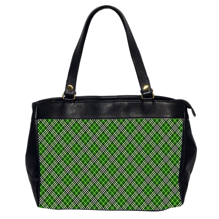 Lumberjack Plaid Buffalo Plaid Green White Oversize Office Handbag (2 Sides)