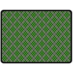 Lumberjack Plaid Buffalo Plaid Green White Fleece Blanket (Large) 