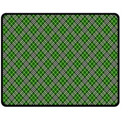 Lumberjack Plaid Buffalo Plaid Green White Fleece Blanket (medium)  by Wegoenart