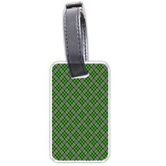 Lumberjack Plaid Buffalo Plaid Green White Luggage Tags (one Side)  by Wegoenart