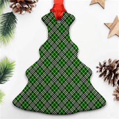 Lumberjack Plaid Buffalo Plaid Green White Christmas Tree Ornament (Two Sides)