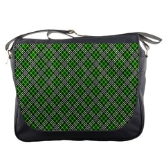 Lumberjack Plaid Buffalo Plaid Green White Messenger Bag by Wegoenart