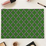 Lumberjack Plaid Buffalo Plaid Green White Cosmetic Bag (XXL) Front