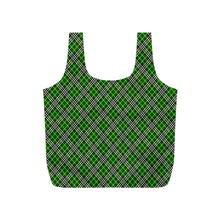 Lumberjack Plaid Buffalo Plaid Green White Full Print Recycle Bag (S)