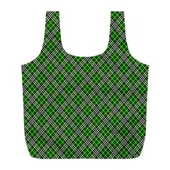 Lumberjack Plaid Buffalo Plaid Green White Full Print Recycle Bag (L)