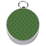 Lumberjack Plaid Buffalo Plaid Green White Silver Compasses Front