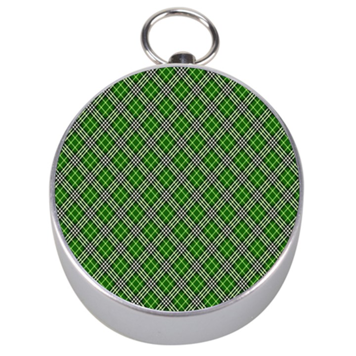 Lumberjack Plaid Buffalo Plaid Green White Silver Compasses