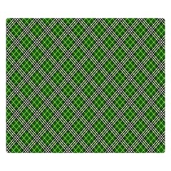 Lumberjack Plaid Buffalo Plaid Green White Double Sided Flano Blanket (small)  by Wegoenart