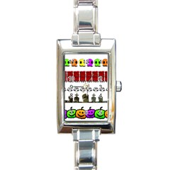 Halloween Borders Trick Or Treat Rectangle Italian Charm Watch