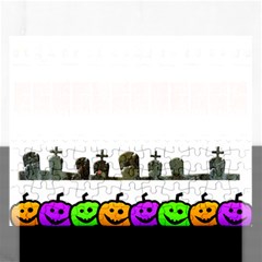 Halloween Borders Trick Or Treat Rectangular Jigsaw Puzzl by Wegoenart