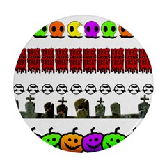 Halloween Borders Trick Or Treat Round Ornament (Two Sides)