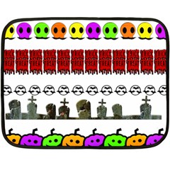 Halloween Borders Trick Or Treat Double Sided Fleece Blanket (Mini) 