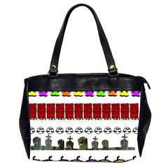 Halloween Borders Trick Or Treat Oversize Office Handbag (2 Sides)