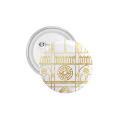 Gold Foil Notre Dame Church Paris 1 75  Buttons by Wegoenart