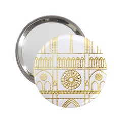 Gold Foil Notre Dame Church Paris 2 25  Handbag Mirrors by Wegoenart