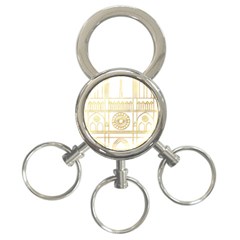 Gold Foil Notre Dame Church Paris 3-ring Key Chains