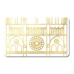 Gold Foil Notre Dame Church Paris Magnet (Rectangular) Front