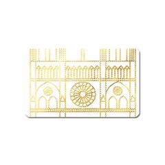 Gold Foil Notre Dame Church Paris Magnet (name Card) by Wegoenart